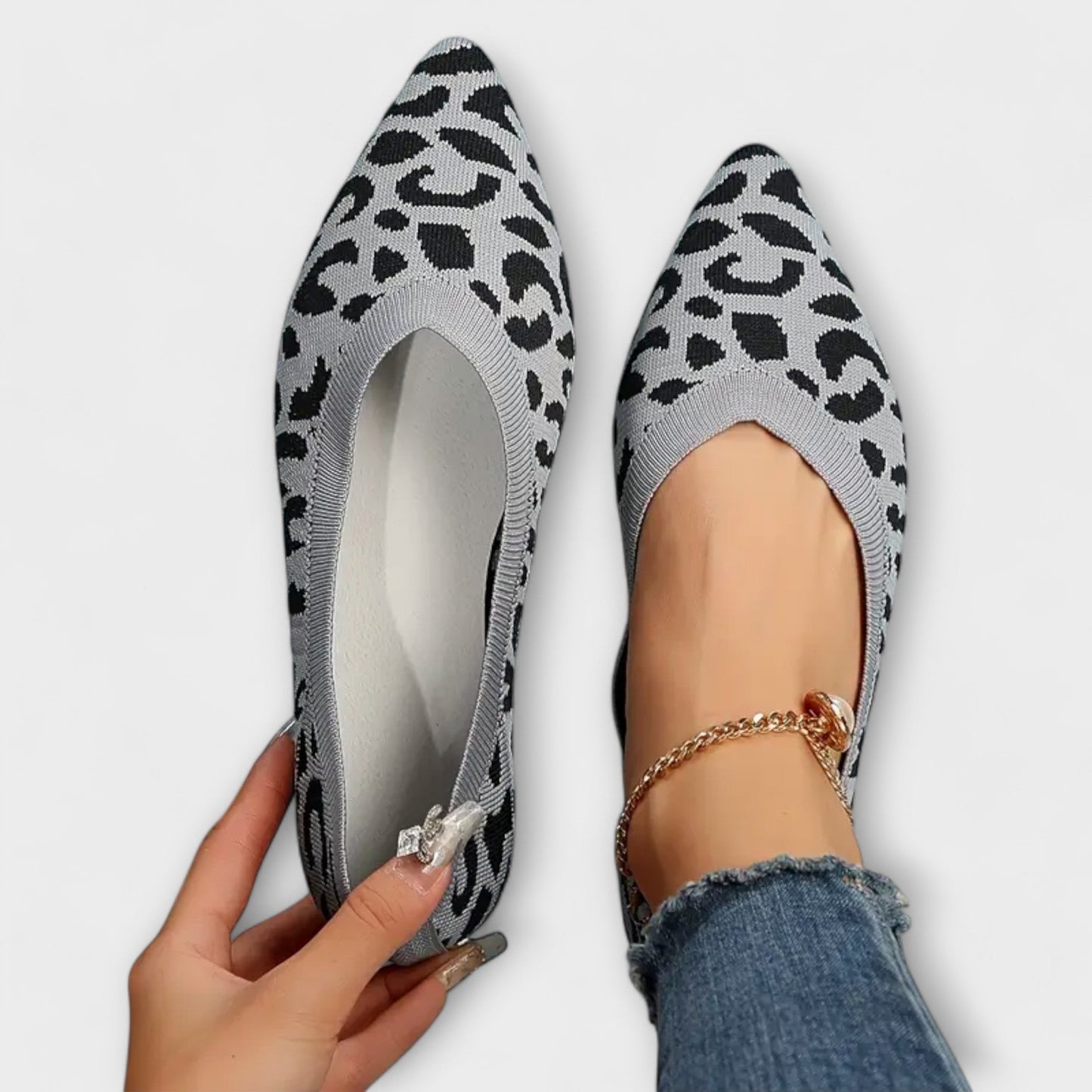 Špičaté flats s leopardím vzorem