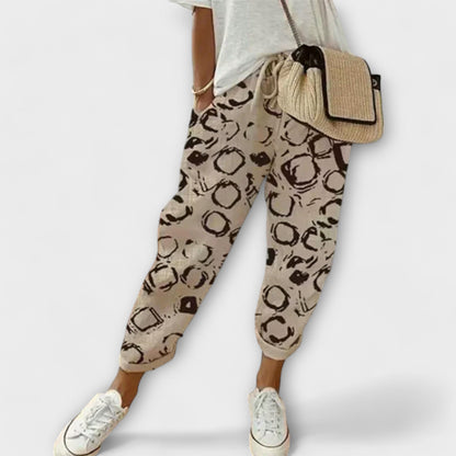 Pohodlné Bavlněno-Lněné Kalhoty