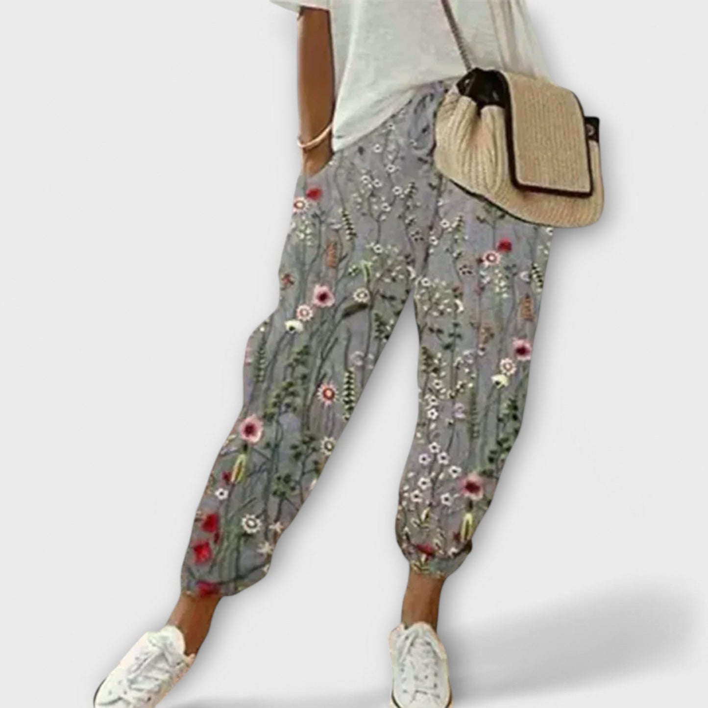 Pohodlné Bavlněno-Lněné Kalhoty